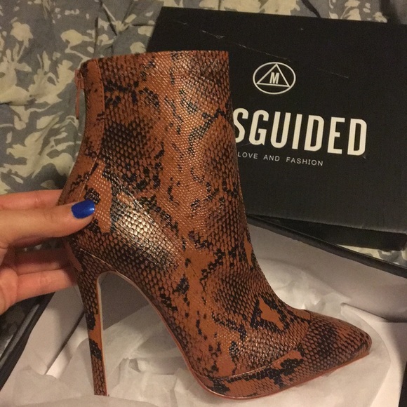 missguided snake print boots